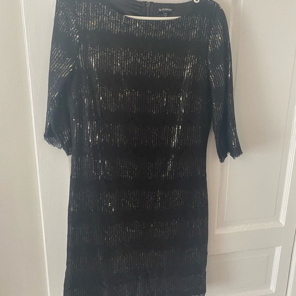 Black and golden sparkly lace dress. - Picture 2 of 2